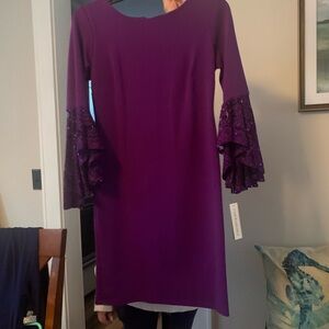 Purple Bell Sleeve Dress